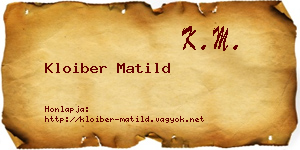 Kloiber Matild névjegykártya